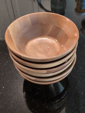 Set of 6 Nevco Vintage Wood Salad Bowls